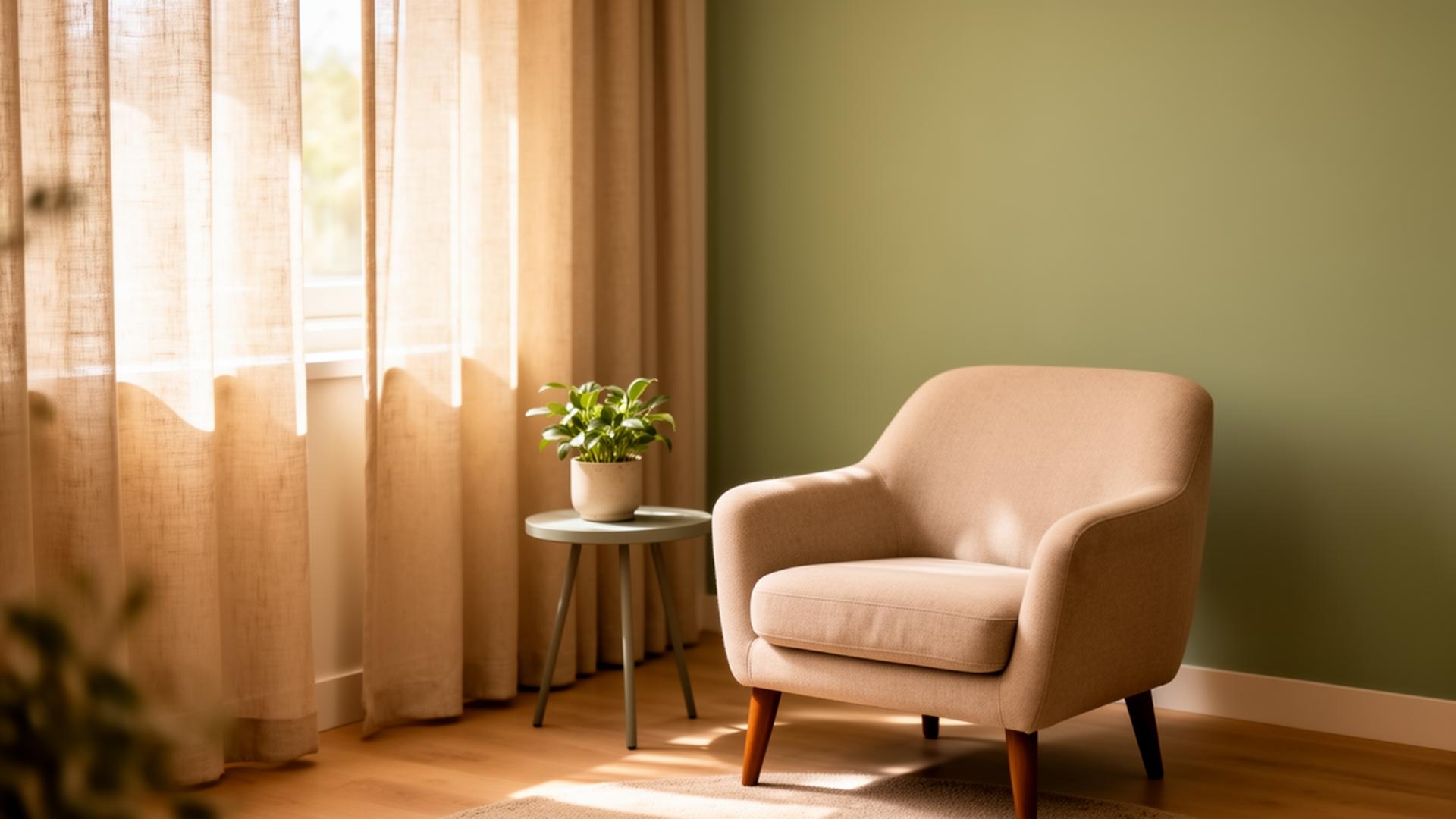 Ruhiger Therapieraum mit Sessel und sanftem Tageslicht